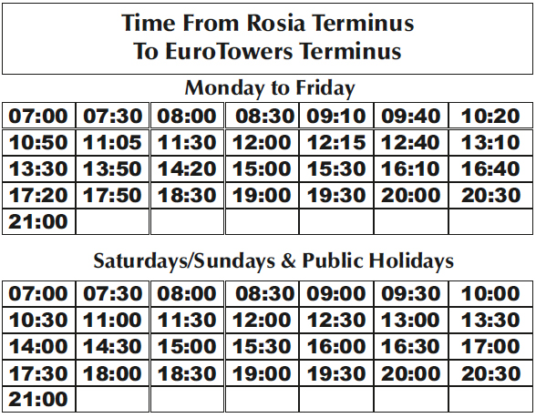 Image of Route Timetable 9 2